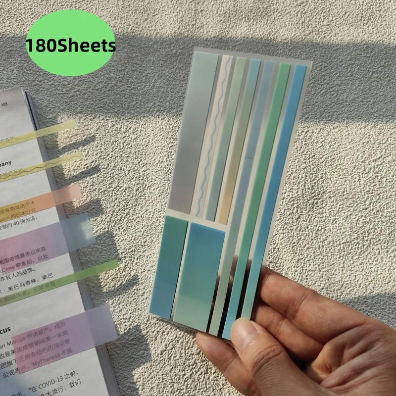 160/180 Pcs Page Markers Sticky Note Page Labels, Reusable File Index Sticker Tabs, Waterproof File Flags, Morandi Stickers