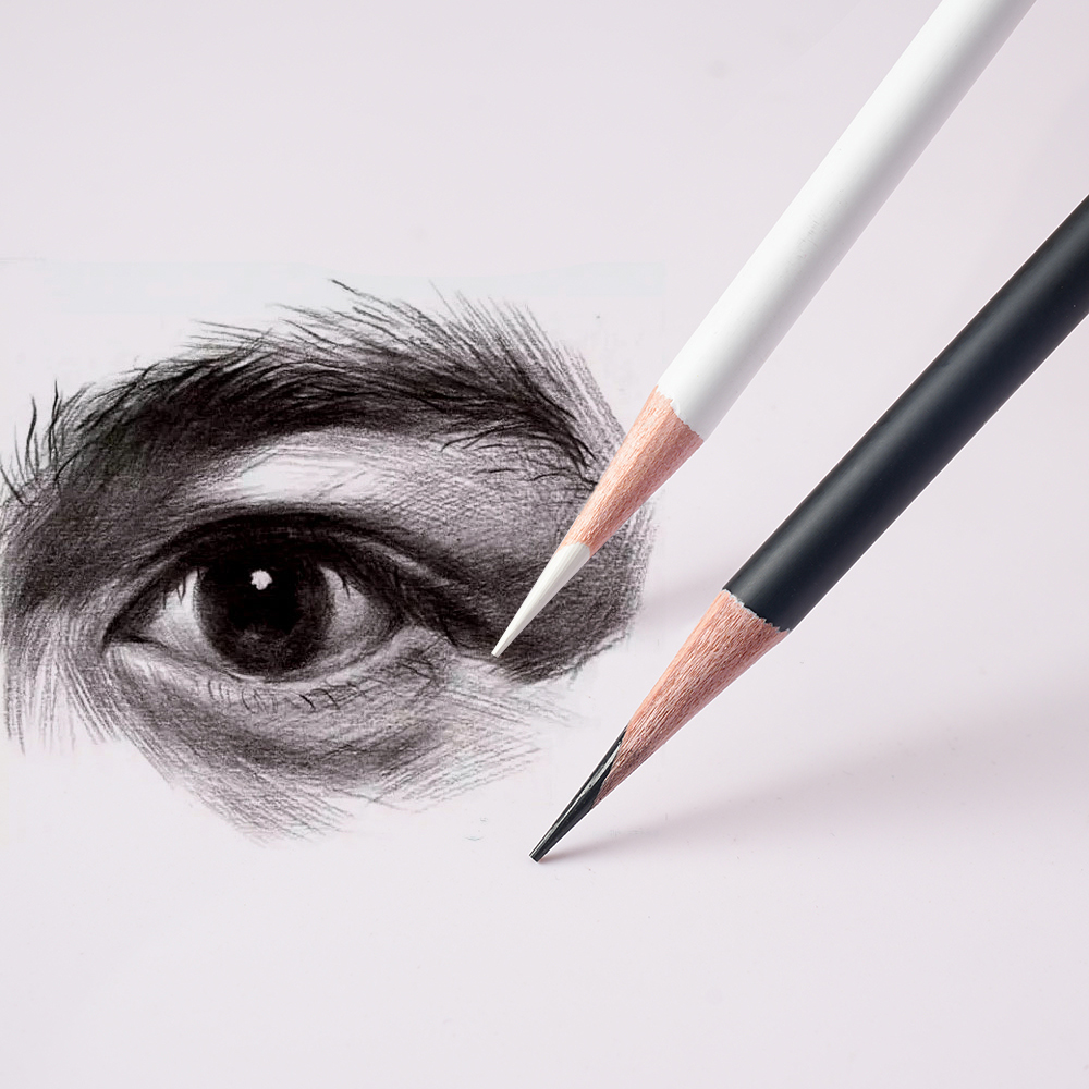 6 個黒白カラー鉛筆永久色描画鉛筆油性木製色鉛筆アーティストや初心者アート