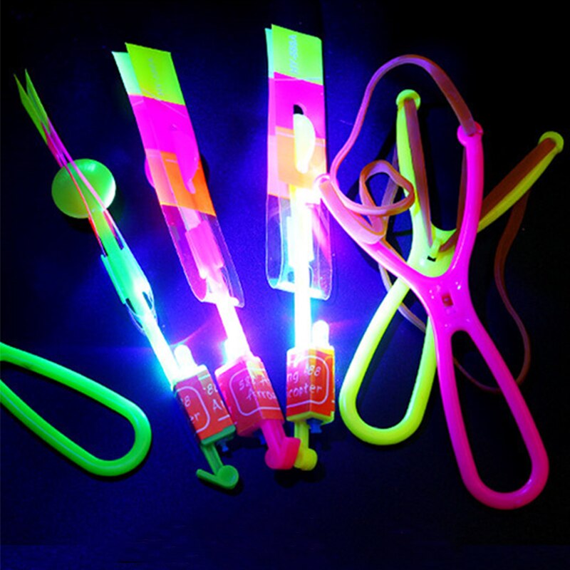 10pcs Medium Sized Flying Arrow Slingshot LED Whistle Toy Fun Parent Child Interaction
