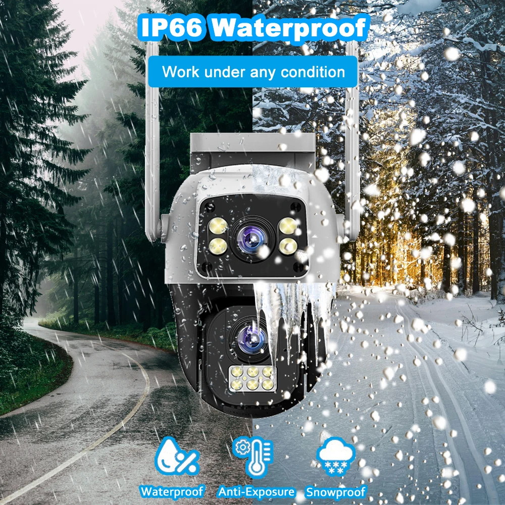 8MP 4G Kamera Dual Objektiv Dual Screen Drahtlose WiFi Outdoor Überwachung Menschliche Erkennung Sicherheit Schutz PTZ IP Kameras