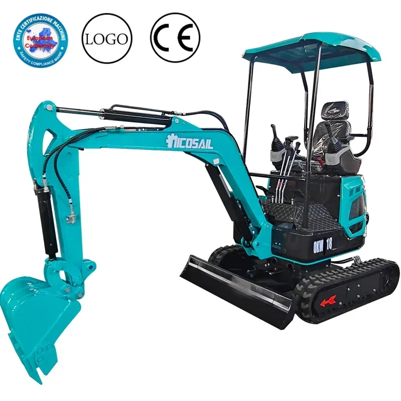 Miniexcavadora EPA/CE de 1800kg, precios de personalización, excavadora pequeña multifuncional de 1,8 toneladas, Mini ensacadora sobre orugas, fábrica competitiva