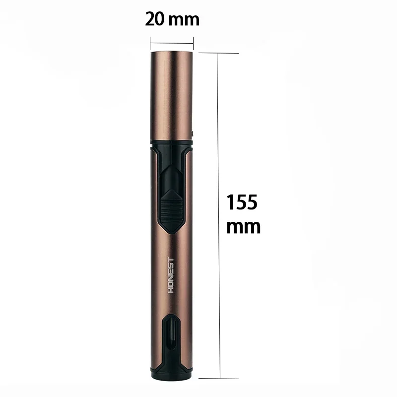 New HONEST Metal Torch Windproof Lighter Refillable Pen Lighter Jet Flame Butane Lighter Kitchen BBQ Candle Camping Men's Gadget