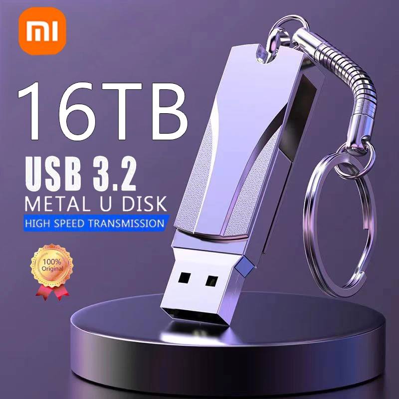Xiaomi 16 ТБ флэш-накопитель Usb 3.2 Супервысокоскоростной металлический диск U-диск 8 ТБ Водонепроницаемый диск Type C SSD USB-накопитель