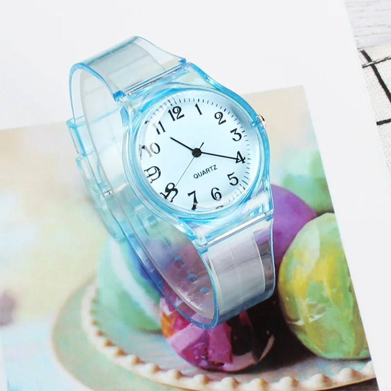 Reloj de cuarzo de gelatina de silicona para mujer, reloj de pulsera informal para mujer, reloj deportivo para estudiantes, Color caramelo transparente, moda de verano