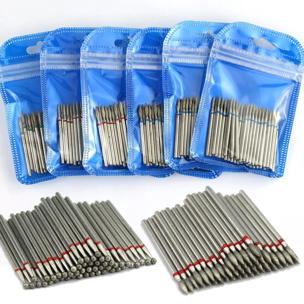Juego de brocas para limpieza de cutículas, taladro de diamante para uñas, fresa para manicura, cortador eléctrico, accesorios, eliminación de piel muerta, 50 Uds.