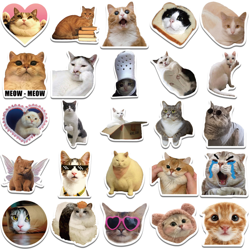 50 pçs kawaii amor gato pvc adesivo estético coreano decoração scrapbooking artigos de papelaria material escolar para presentes
