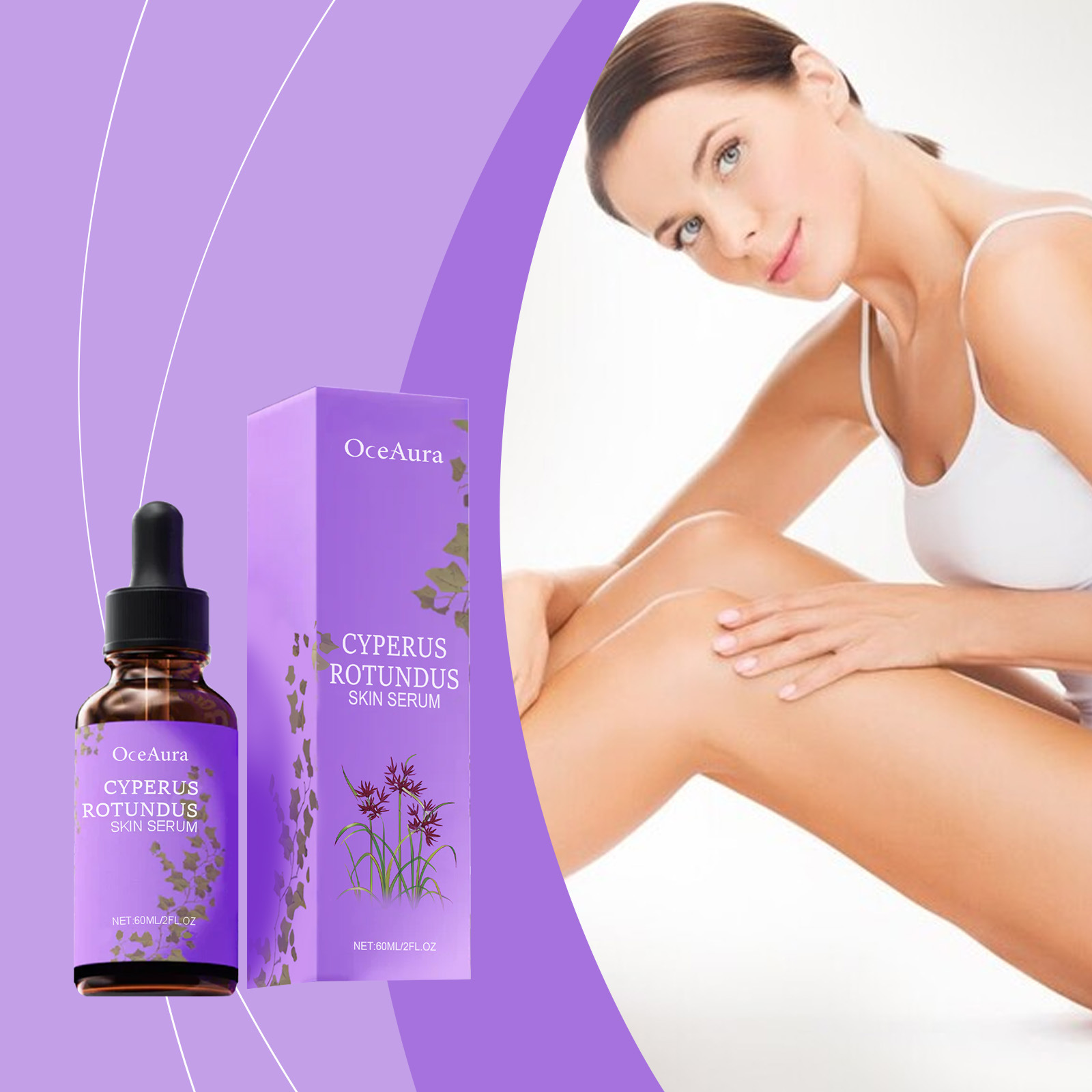 Cyperus Rotundus Serum Haarwachstumshemmer, beruhigendes, feuchtigkeitsspendendes Enthaarungsmittel, erfrischende, langsamreduzierende Körperhaar-Wachstumsöl