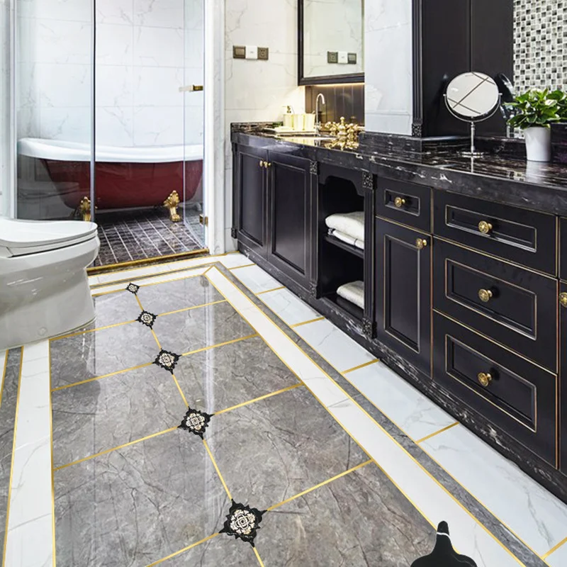 Nastro adesivo per piastrelle in ceramica da 20 m, resistente al muffa, per decorazioni per la casa, oro, argento, nero, autoadesivo, per piastrelle da parete