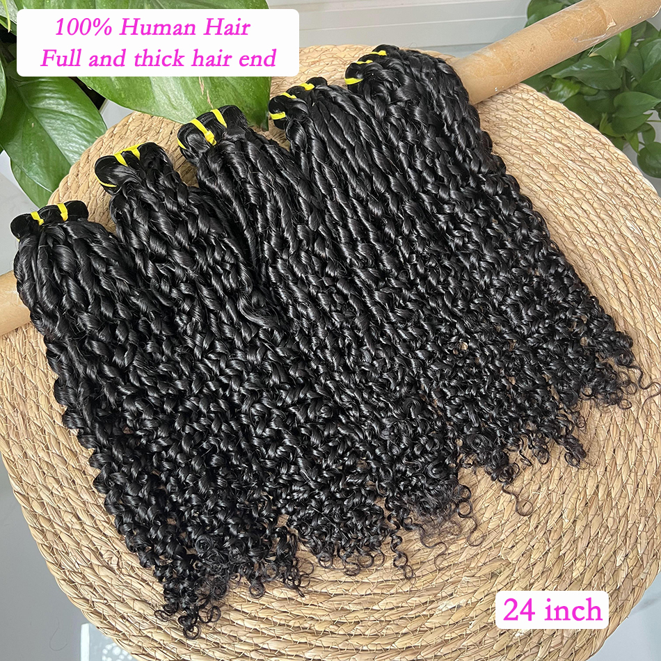 ピクシーカーリー人毛バンドル 10-30 インチ弾むカーリー 100% 生バージンヘア織りエクステンション織りナチュラルカラー女性のための