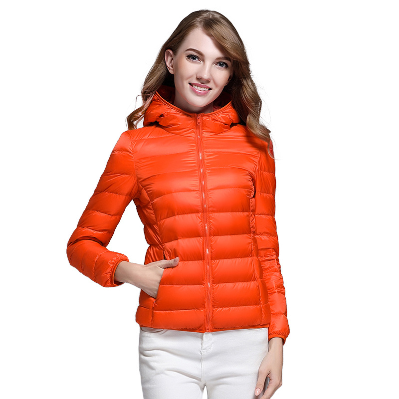 Femmes doudoune nouveau automne hiver à manches longues à capuche chaud blanc canard doudoune mode léger décontracté noir manteaux