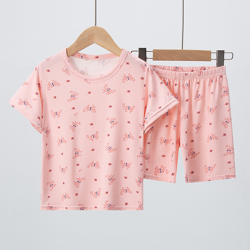 2 pezzi divertente vestito da stampa per bambini ragazzo dinosauro multicolore manica corta ragazza dolce e adorabile fiocco comodo costume da pantaloncini Joker