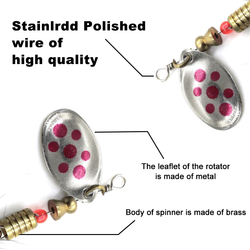 Cucchiaio di metallo Spinner Richiamo di pesca 10 pezzi Set Spoonbait Crankbaits Wobblers da pesca per luccio Kit all'uncinetto Esca artificiale