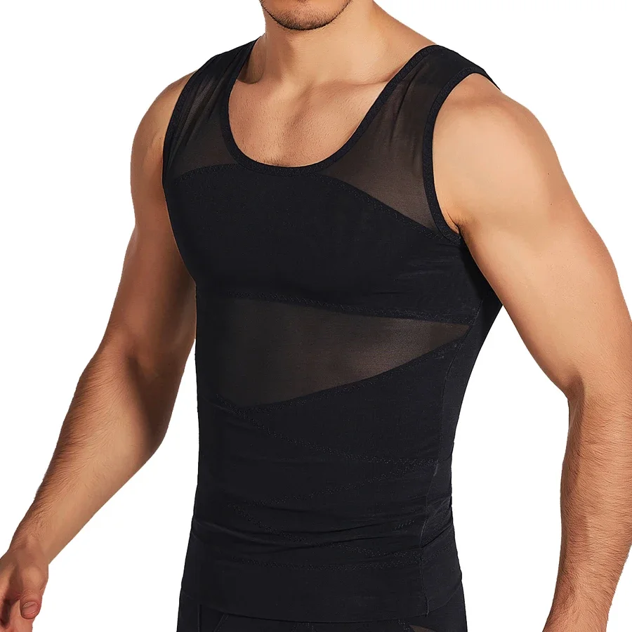 Männer Kompression Weste Abnehmen Unterhemd Body Shaper Brust Kompression Bauch-steuer Tank Tops Shapewear Gym Fitness Unterwäsche