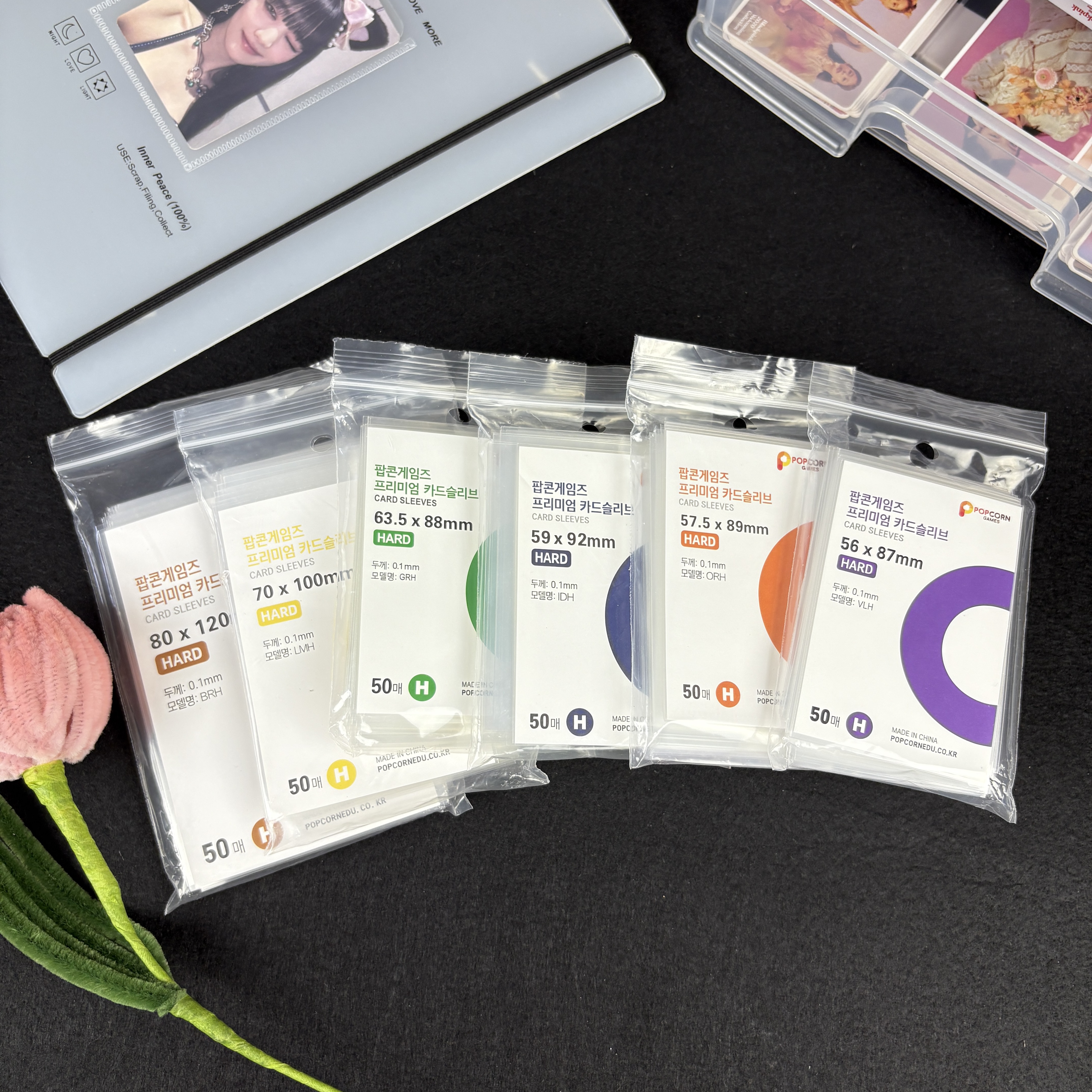 50Pcs Korea Card Sleeves HD Clear Kpop Idol Card Protective Sleeve Photcards Protector Photo Case Box for Popcorn Card Holder