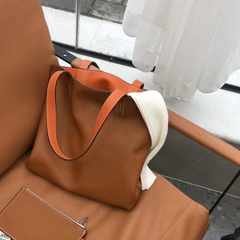 Bolsos de compras de gran capacidad para mujer, bolsos de hombro informales de gran calidad, Color sólido, para vacaciones