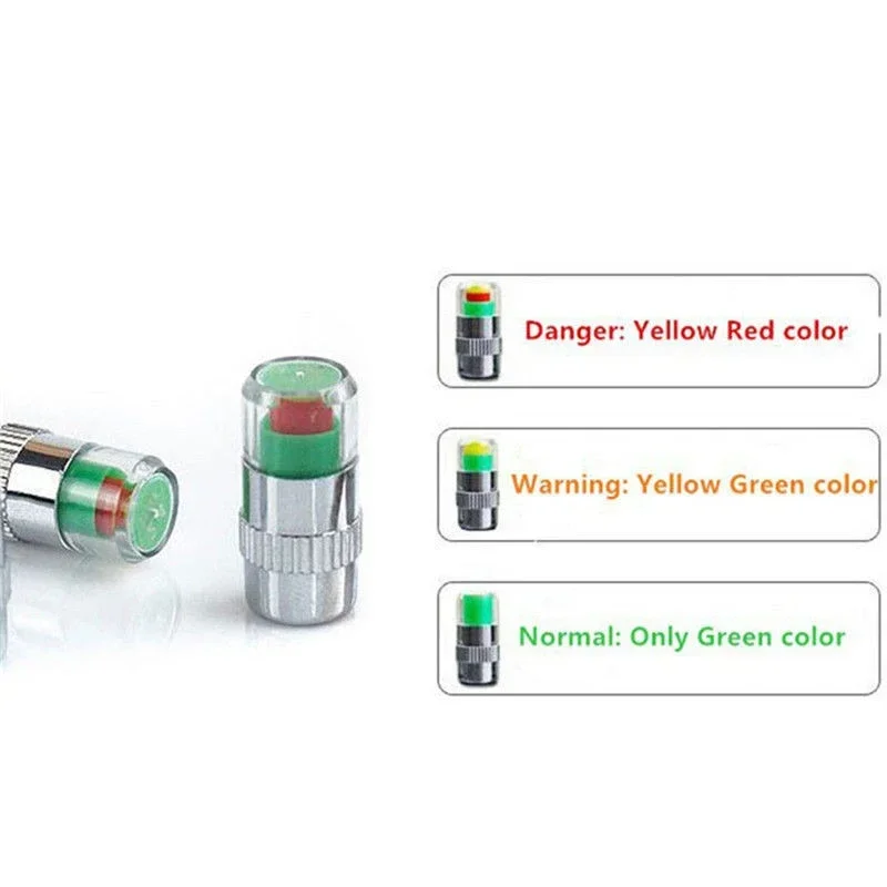 NIEUWE 4 stks Auto Bandenspanning Indicator Gauge Alert Monitoring Ventieldop Sensor Externe Detectie