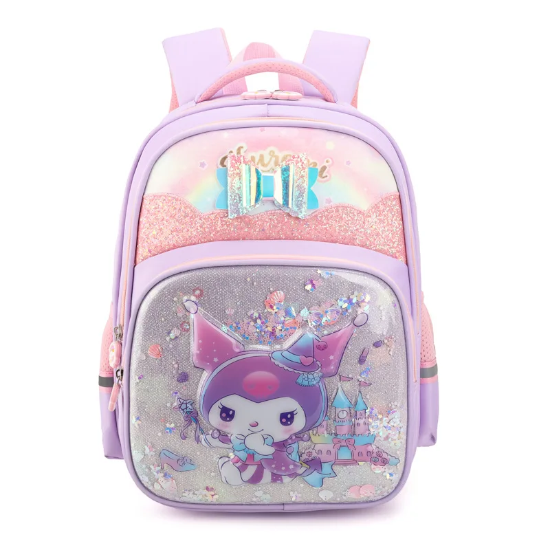 Sanrio Hello Kitty New Student School Bag Girl Cute Cartoon Kulomi Large Capacity Burden Reduction Ridge Backpack