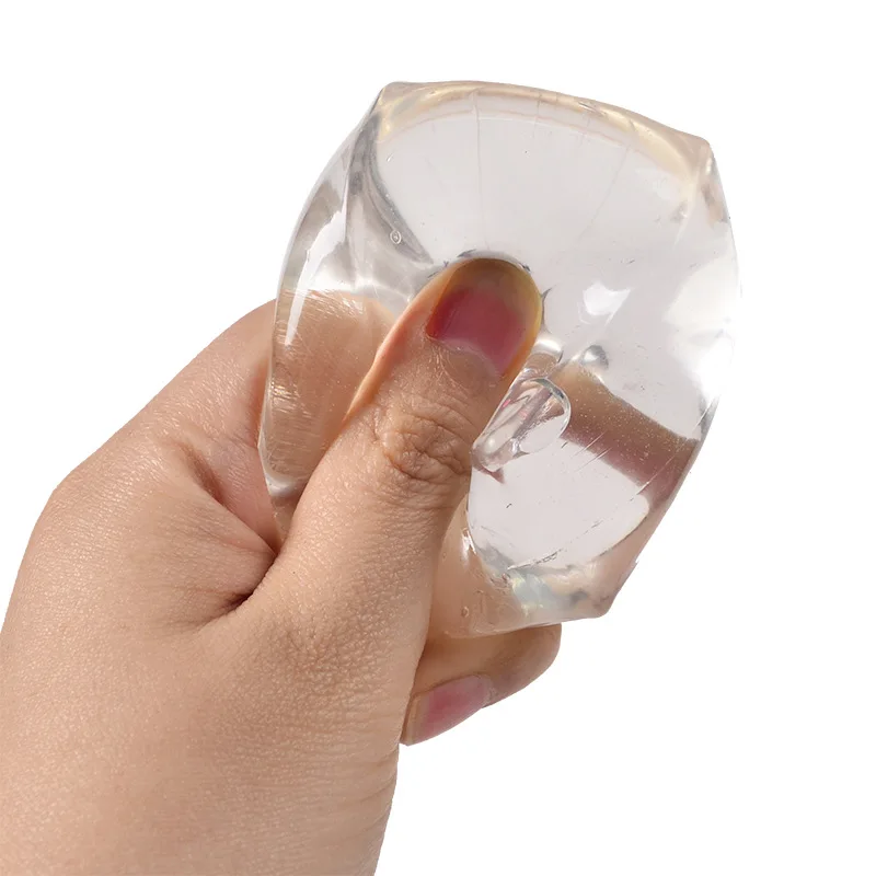 Transparente Eiswürfel, weiches TPR, langsamer Rückprall, Pailletten, Maltose-Ball, Kneifspielzeug, Stressabbau, elastischer Quetschball, Dekompression