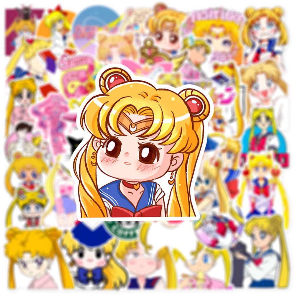 10/30/50 Stück Japan Cartoom Sailor Moon Anime Aufkleber Aufkleber Kinderspielzeug DIY Briefpapier Gepäck Helm Ästhetische Dekoration Aufkleber