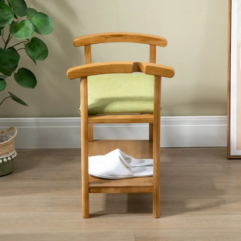 Nordic Senior-friendly Nursing Home Solid Wood Shoe Change Stool Household Door Shoe Senior Stools Entry Door Stool Shoe Stools