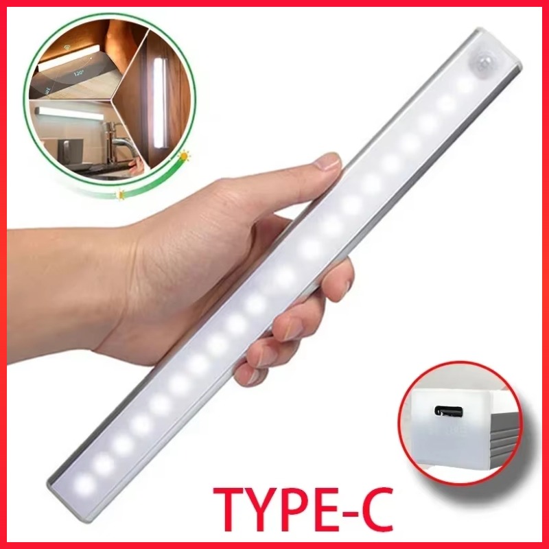 Wireless LED Night Light Motion Sensor Light  Type C Rechargeable Light Cabinet Wardrobe Lamp Staircase Backlight For Kitchen LE