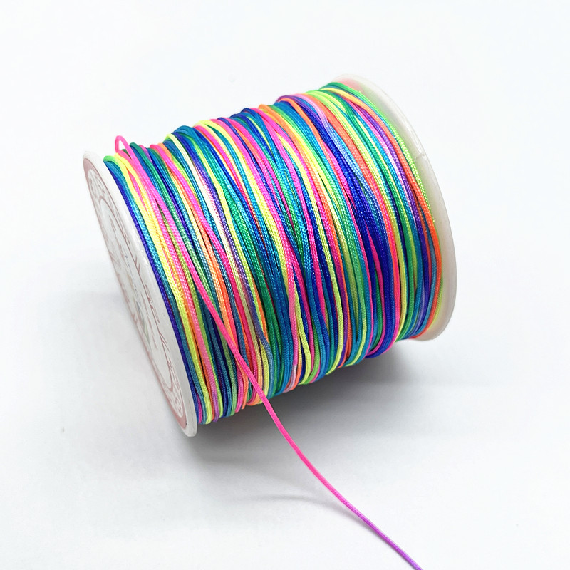 100 M/rollo de hilo de nailon de 0,8mm, nudo chino, cordón de macramé, pulsera, cuerda trenzada, borlas DIY, cuentas, hilo de cuerda Shamballa