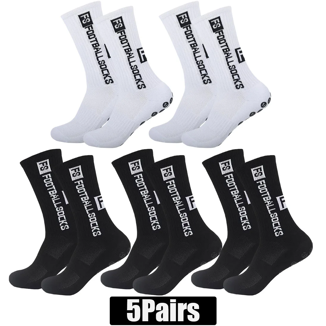 5 pares de calcetines de entrenamiento antideslizantes para hombres y mujeres para fútbol baloncesto béisbol Rugby fútbol tenis