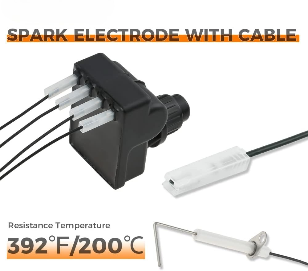 AA-Batterie-Druckknopf-BBQ-Zünder mit 4 Elektroden-Zünder-Draht, passend für Blackstone 28 Zoll Propan-Grill-Zünder-Set