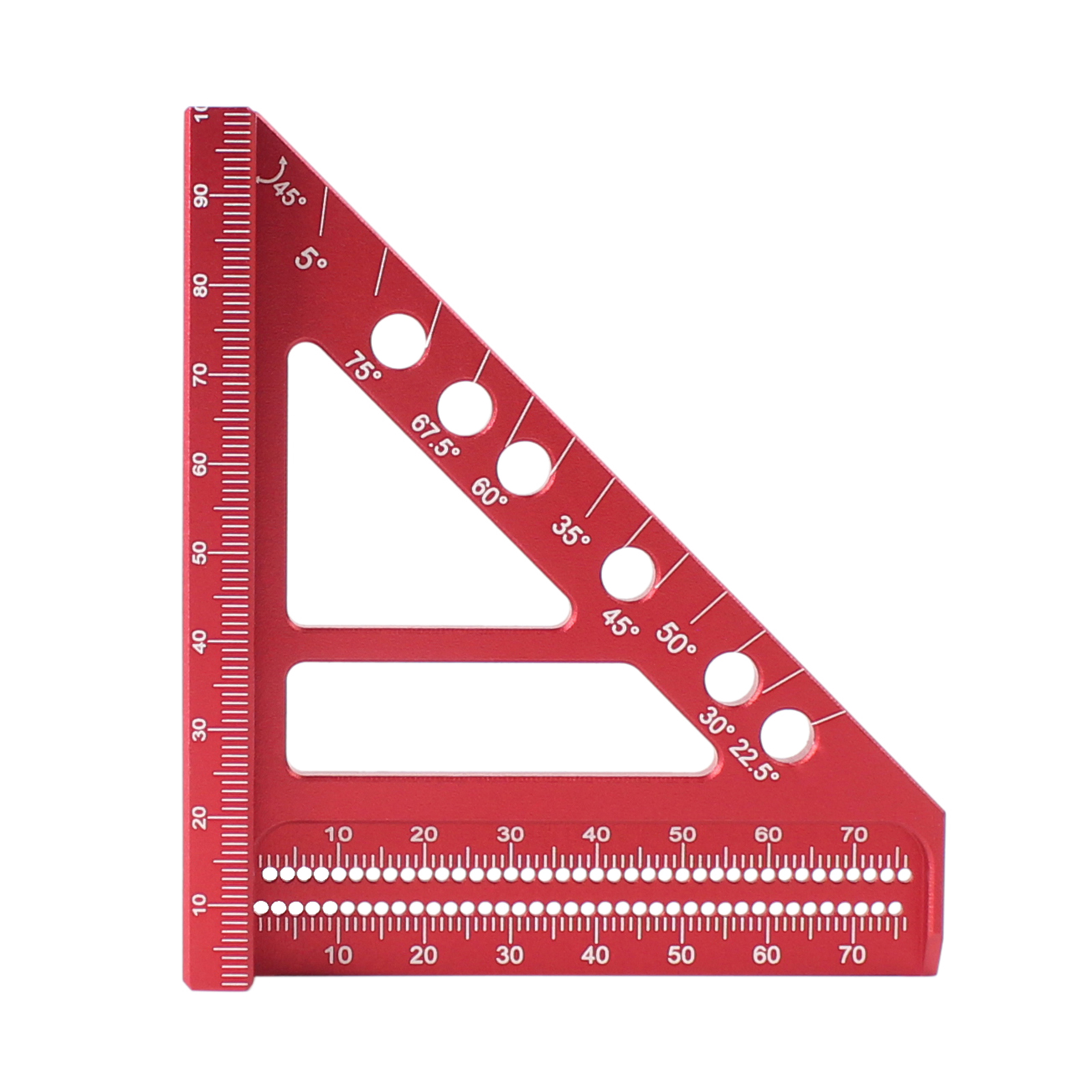 Metric/Inch Square Protractor Aluminum Miter Triangle Ruler 3D Multi Angle 45/90 Degree Layout Measuring Ruler Carpenter Square
