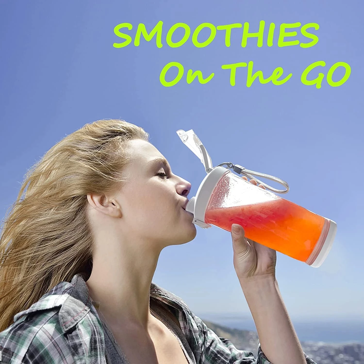 New Portable Blender 600ML Electric Juicer Fruit Mixers 4000mAh USB Rechargeable Smoothie Mini Blender Personal Juicer colorf