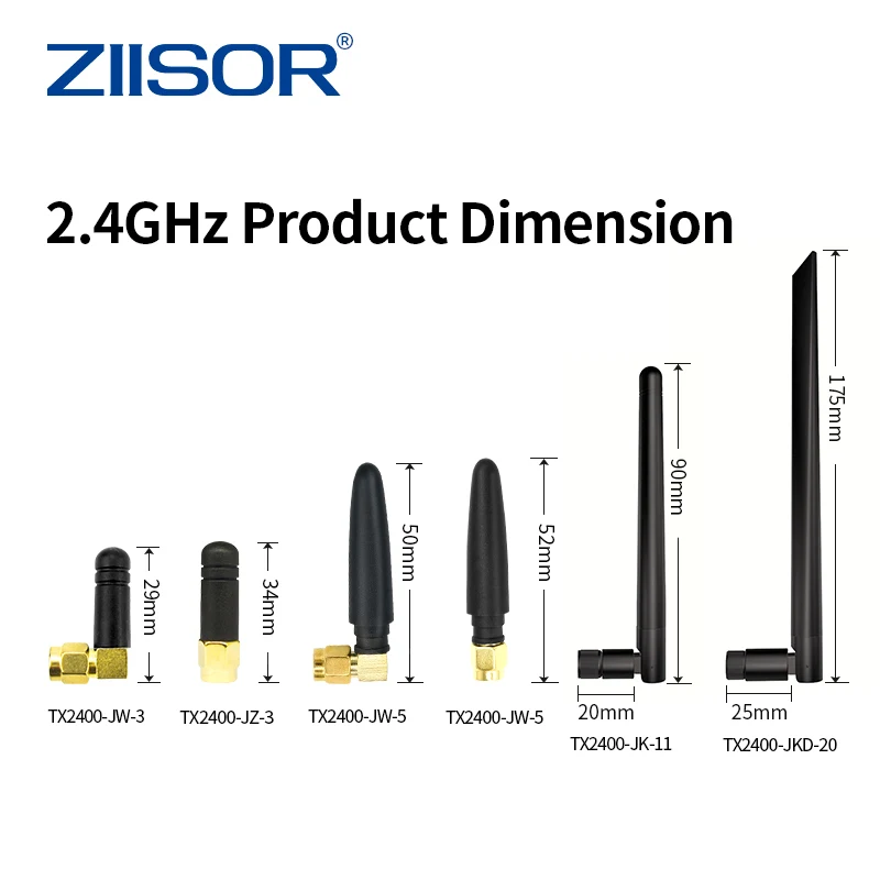 ZIISOR 2 Stück 2,4 GHz Router-Antenne Wifi 2 4 GHz Omni-Modem-Antenne SMA-Stecker für DTU-Modul-Repeater-Antenne