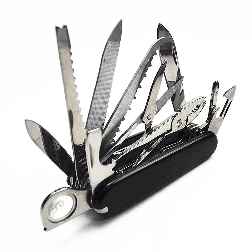 Cuchillo de bolsillo multifuncional, 30 funciones básicas, multiherramienta, herramientas de mano suizas, cuchillo militar para acampar al aire libre, equipo EDC, cuchillos de supervivencia
