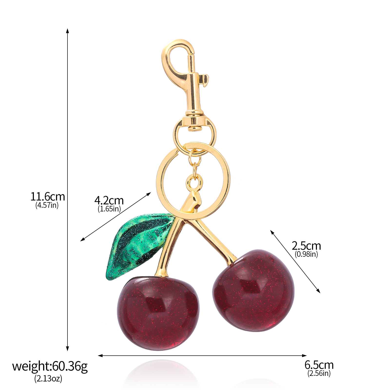 Red Cherry Bag Charm Keychain Exquisite Elegant Small Fresh Cherry Y2K Keyring for Women Backpack Purse Pendant Accessories Gift