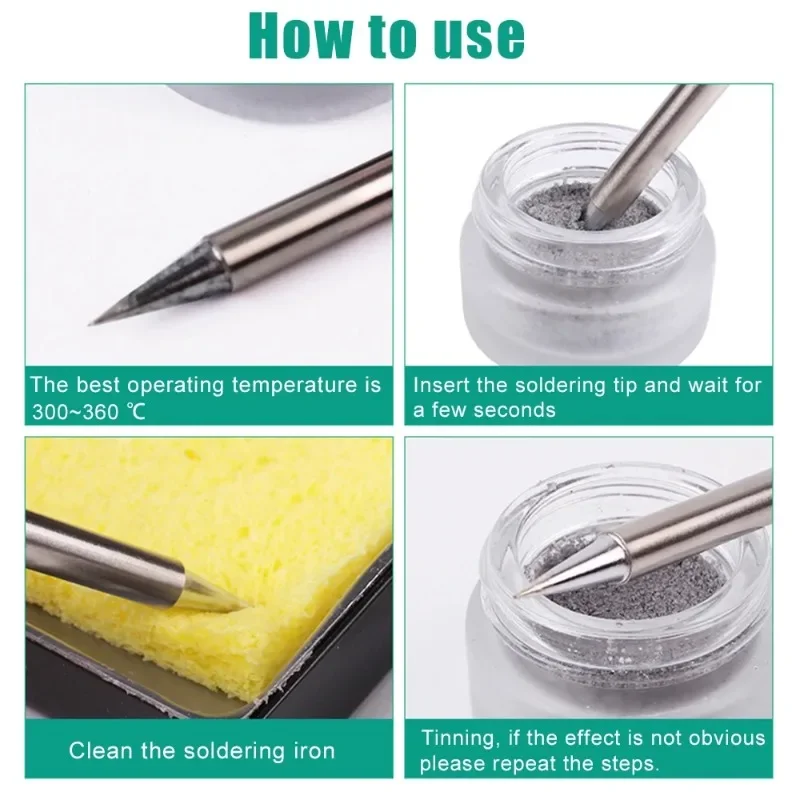 5/1 pçs cabeça de ferro de solda reparação agente remoção de oxidação limpeza creme ativador ponta de ferro de solda limpador sem chumbo 6g
