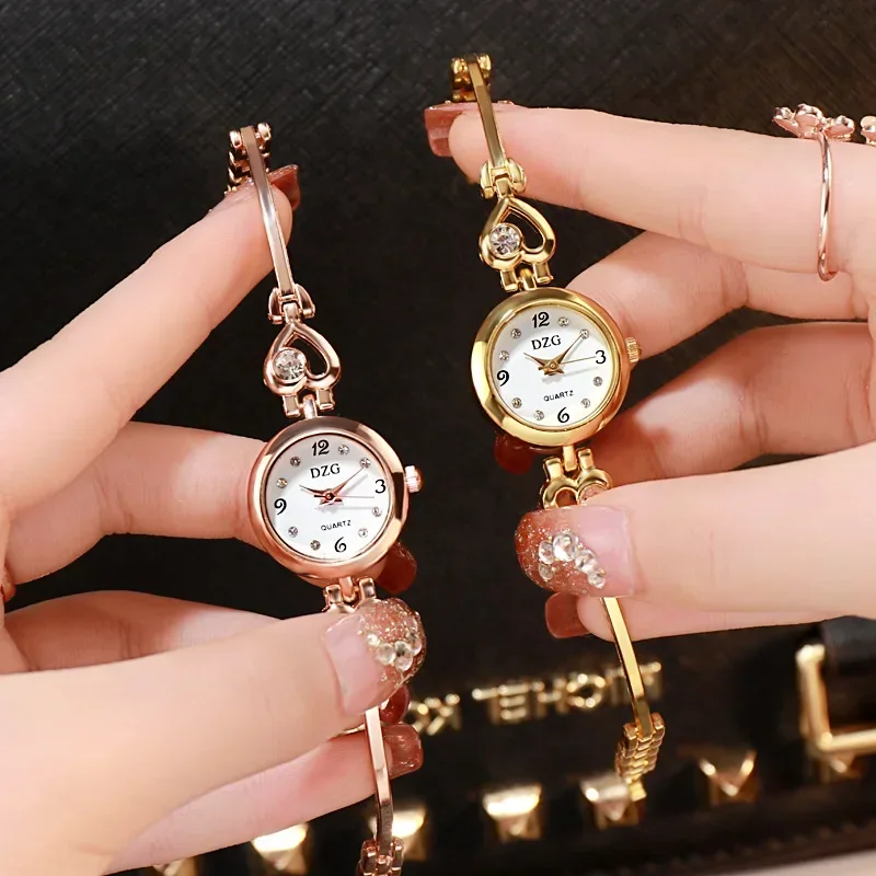 Reloj de pulsera con forma de corazón para mujer, reloj de cuarzo dorado para mujer, reloj de pulsera informal, accesorios para regalos, reloj Montre