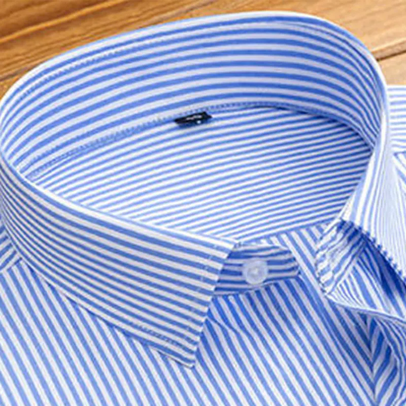 Herren-Langarmhemd Frühling Sommer Business Casual Baumwolle bügelfrei hochwertige atmungsaktive Mode Streifen neu