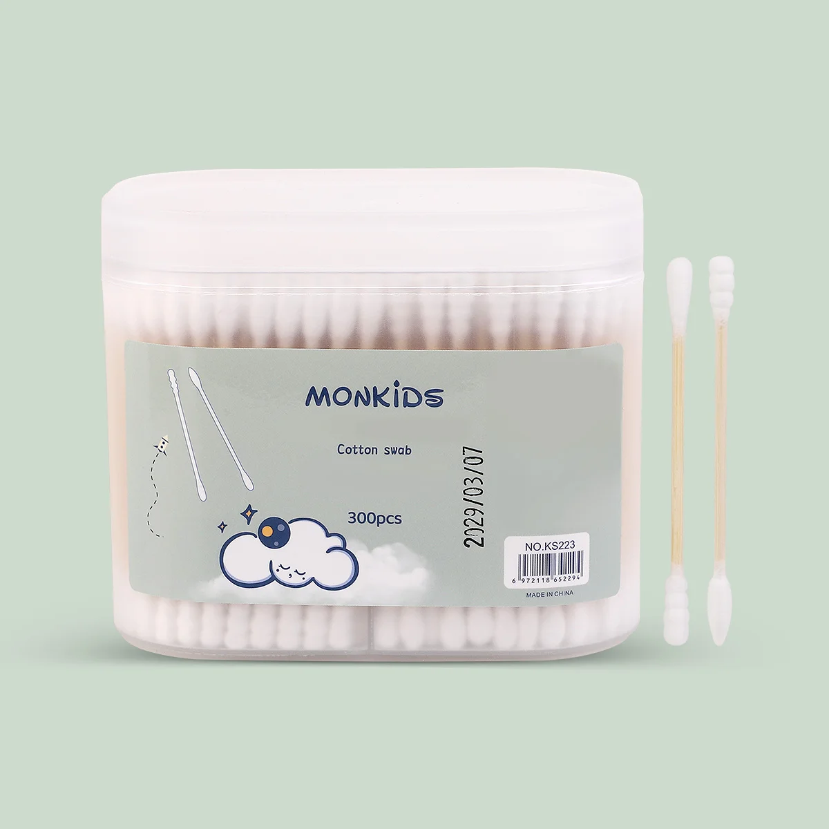 200/300/500 hisopos de algodón con cuchara para los oídos, herramientas multifuncionales de belleza y limpieza, limpieza de oídos, limpieza de maquillaje y precisión.