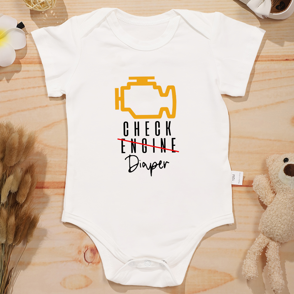 Check Luier Grappige Pasgeboren Baby Kleding Creatieve Mode Zomer Casual Katoen Ropa De Bebe Niño Niña Thuis Baby Onesie Pyjama
