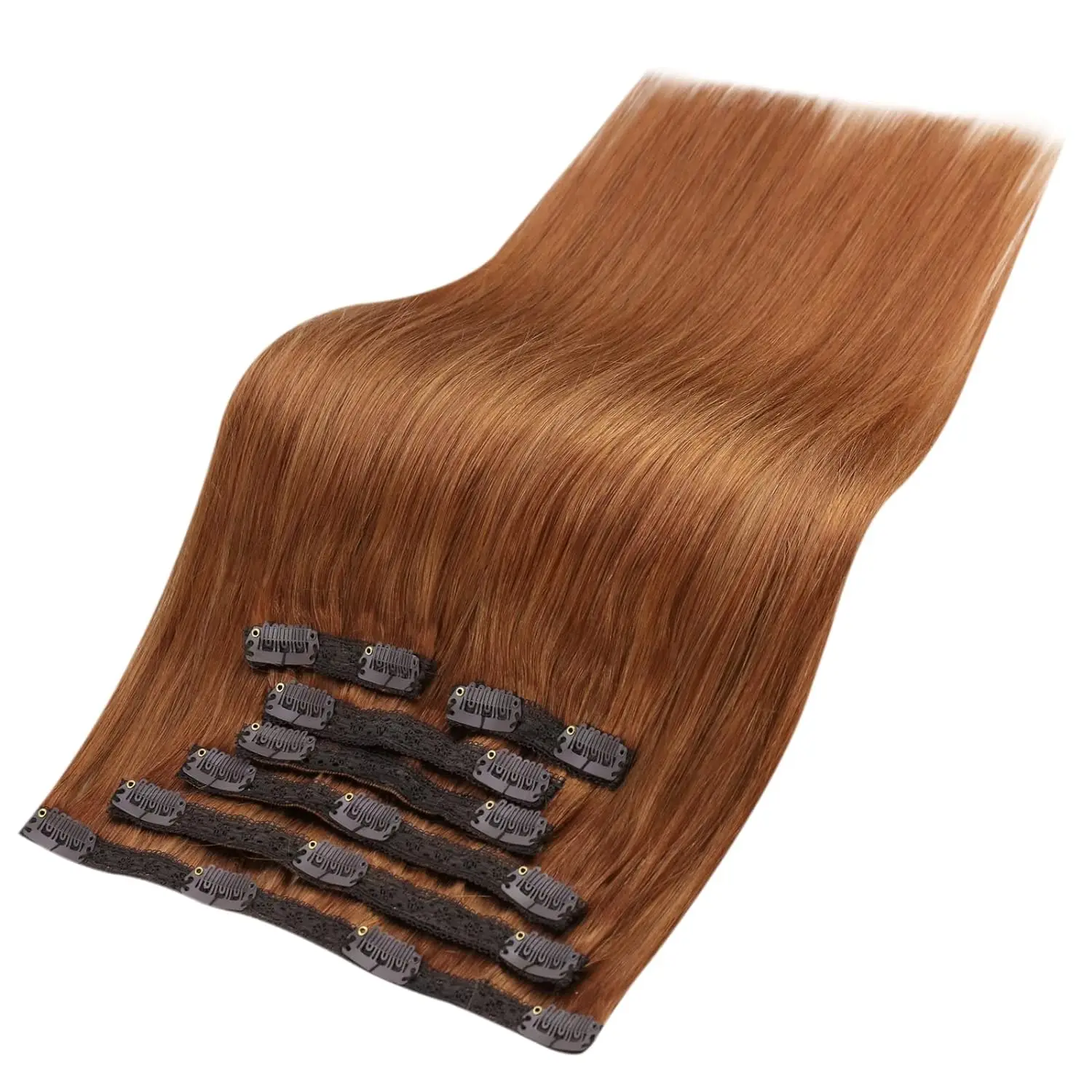 Extensions de cheveux humains pleine brillance pince dans les Extensions de cheveux Remy cheveux 7 pièces 105g Double trame Extensions de cheveux cheveux humains pour femme