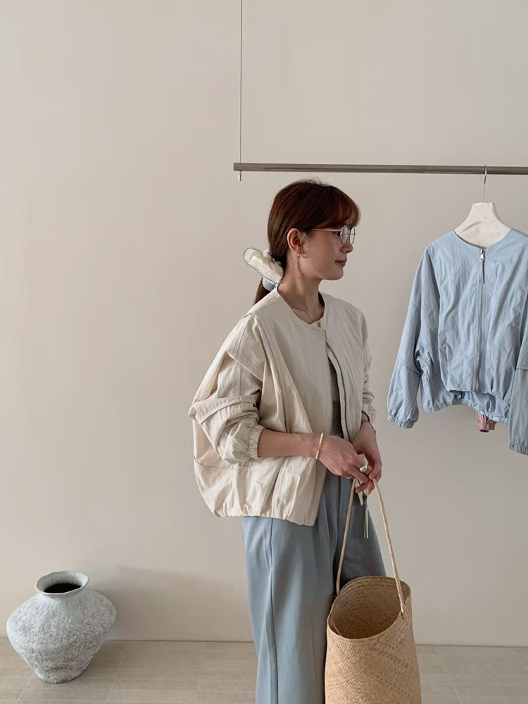 Abrigo de mujer de Color sólido de estilo coreano, chaqueta Bomber holgada de calle alta para primavera, ropa de moda para mujer