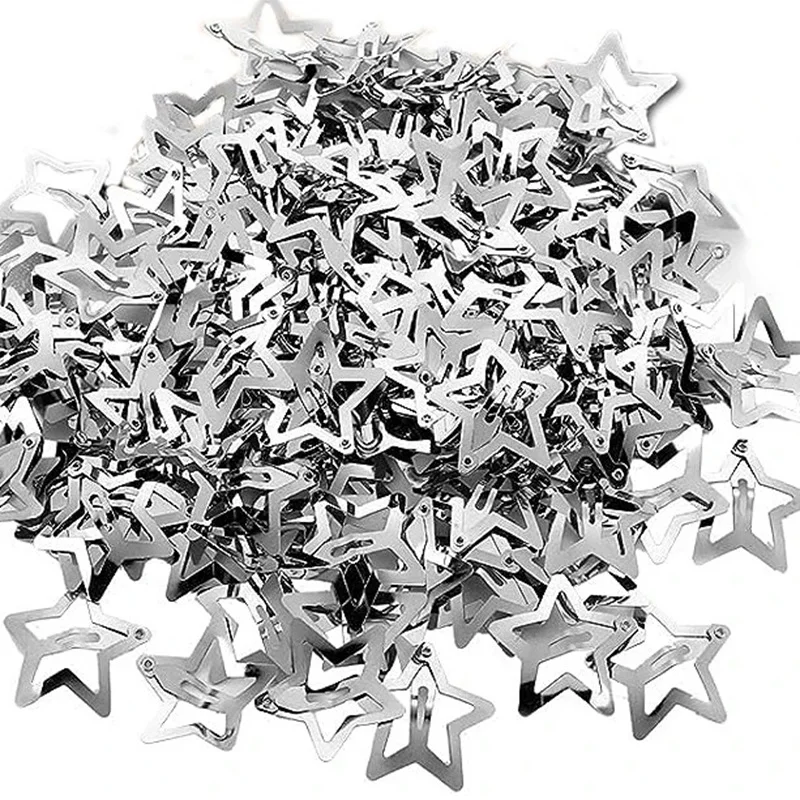10/25/50/100/200 Uds Y2K pinzas para el cabello de estrella plateada para niñas Clip de Metal horquillas pasadores agarre para el cabello joya accesorios para el cabello