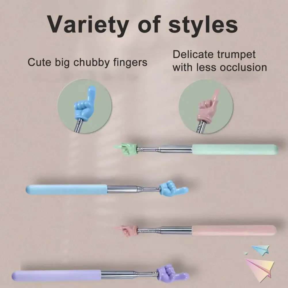Retractable Teacher Pointer Finger Design Stainless Steel Telescopic Teaching Pointer Stick School Supplies Finger Reading Guide