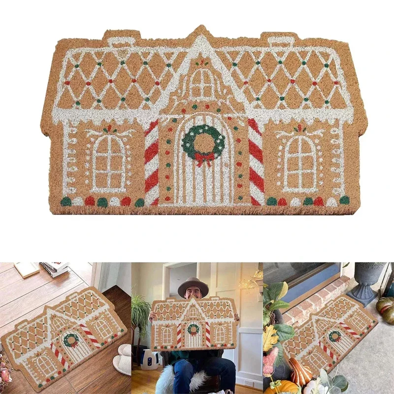 Alfombra decorativa navideña para puerta de entrada, dormitorio, baño, inodoro, alfombrillas antideslizantes, Feliz Navidad, regalo de Año Nuevo 2024