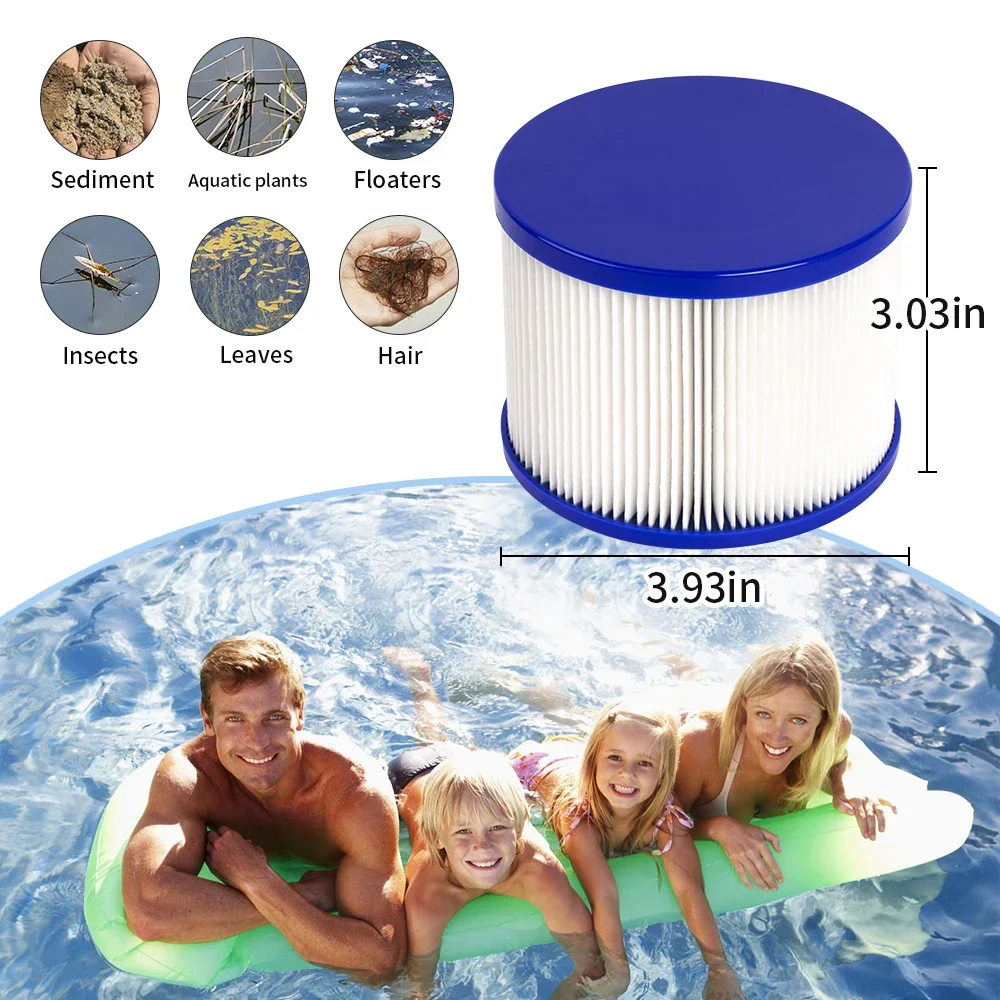 Type VI Filter Spa Filter Cartridge Compatible with GYMAX SPA & Most Hot Tub, Massage Pool, Inflatable Pool, Swimming Pool