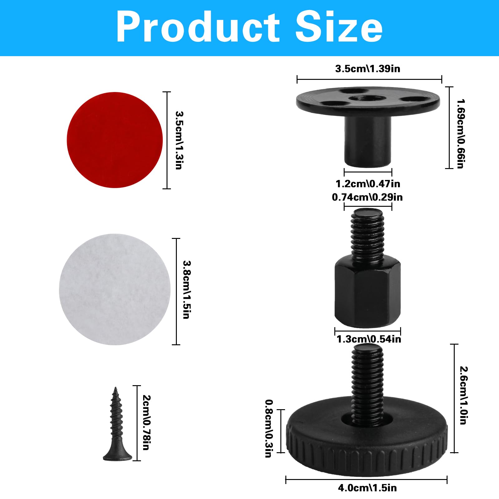 4-Pack Adjustable Furniture Feet (27-64mm) - Sofa/Table/Cabinet Leveling Legs, Drillable