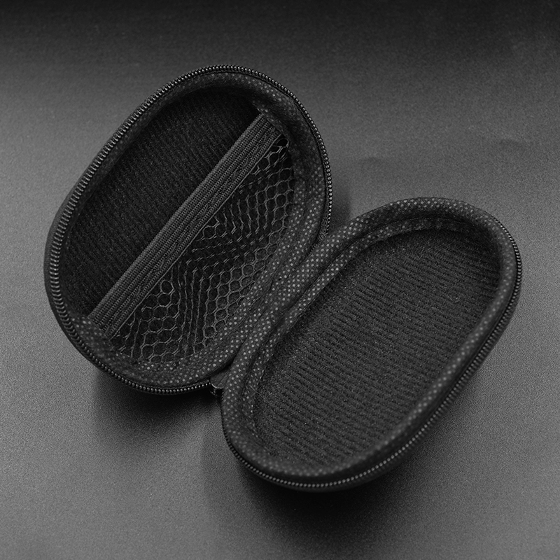 KZ-Bolsa para auriculares de tela de cuero PU de alta calidad, bolsa de almacenamiento cortical portátil ovalada, resistente a la presión, estuche de almacenamiento para auriculares KZ