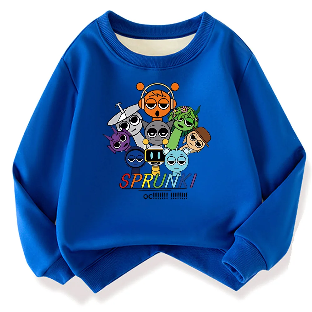 Sprunki 까마귀 패션 키즈 Incredibox 까마귀 따뜻한 스웨터 어린이 겨울 부드러운 의류 만화 면화 두꺼운 까마귀
