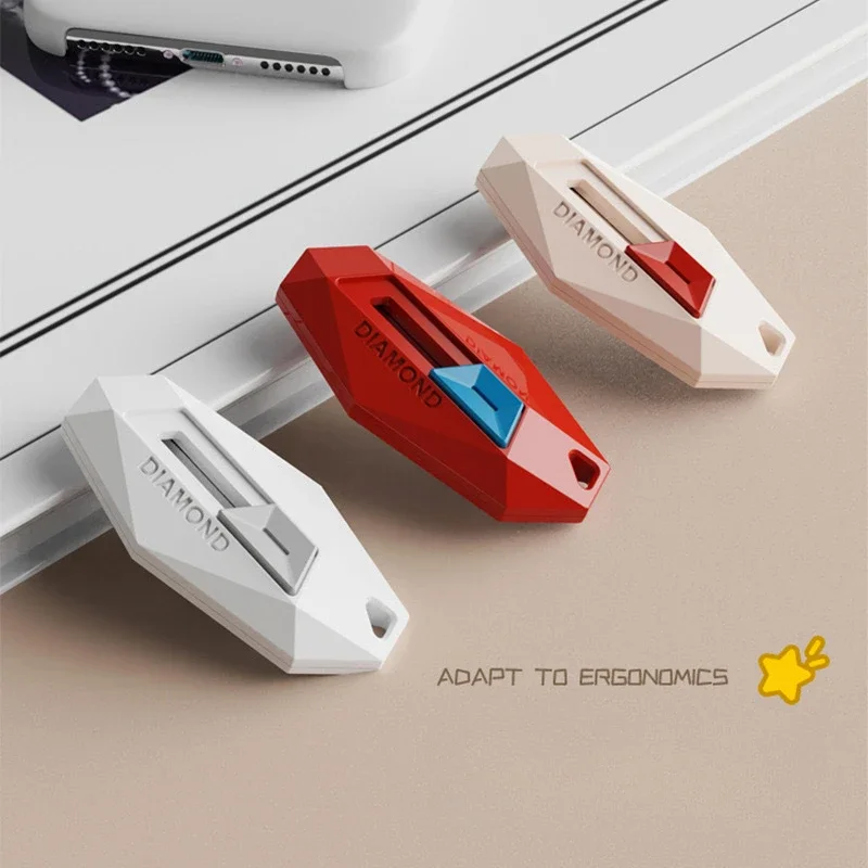 Anti-Stick Magnetic Mini Box Opener - Utility Knife with Safe Round Tip, Diamond Design, Ideal for Parcels and Package Opening
