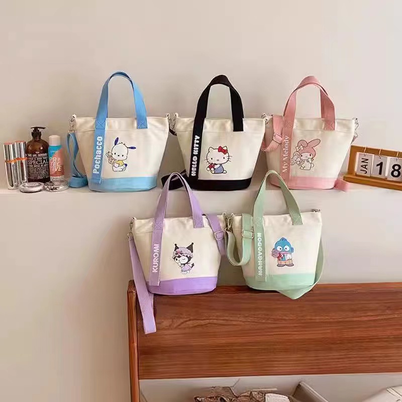 Sanrio Tasche Kawaii Cinnamoroll Handtasche Tote Plushie Schulter Messenger Bags Kuromi Hello Kitty Gefüllter Make-up-Rucksack Geschenk