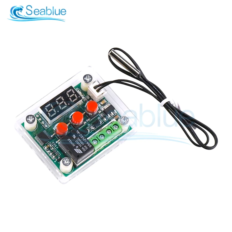 DC 5V 12V 24V AC 110-220V W1209 LED Kỹ Thuật Số Bình Giữ Nhiệt Bộ Điều Khiển Nhiệt Độ Nhiệt Kế Công Tắc mô Đun Chống Nước NTC Cảm Biến